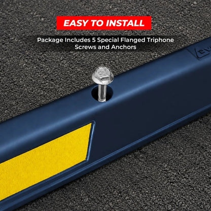 180CM Wheel Stop Black | Reflective Car Parking Stopper with Yellow Reflector