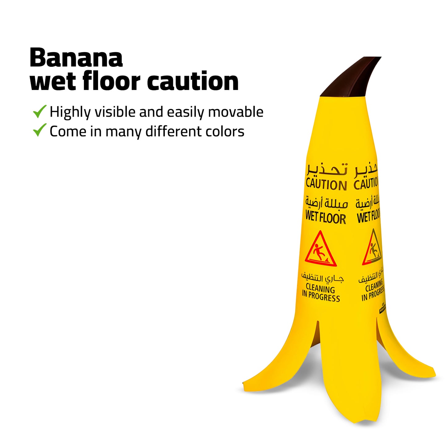 Wet Floor Banana Cone 3 Ft - Biri Group 
