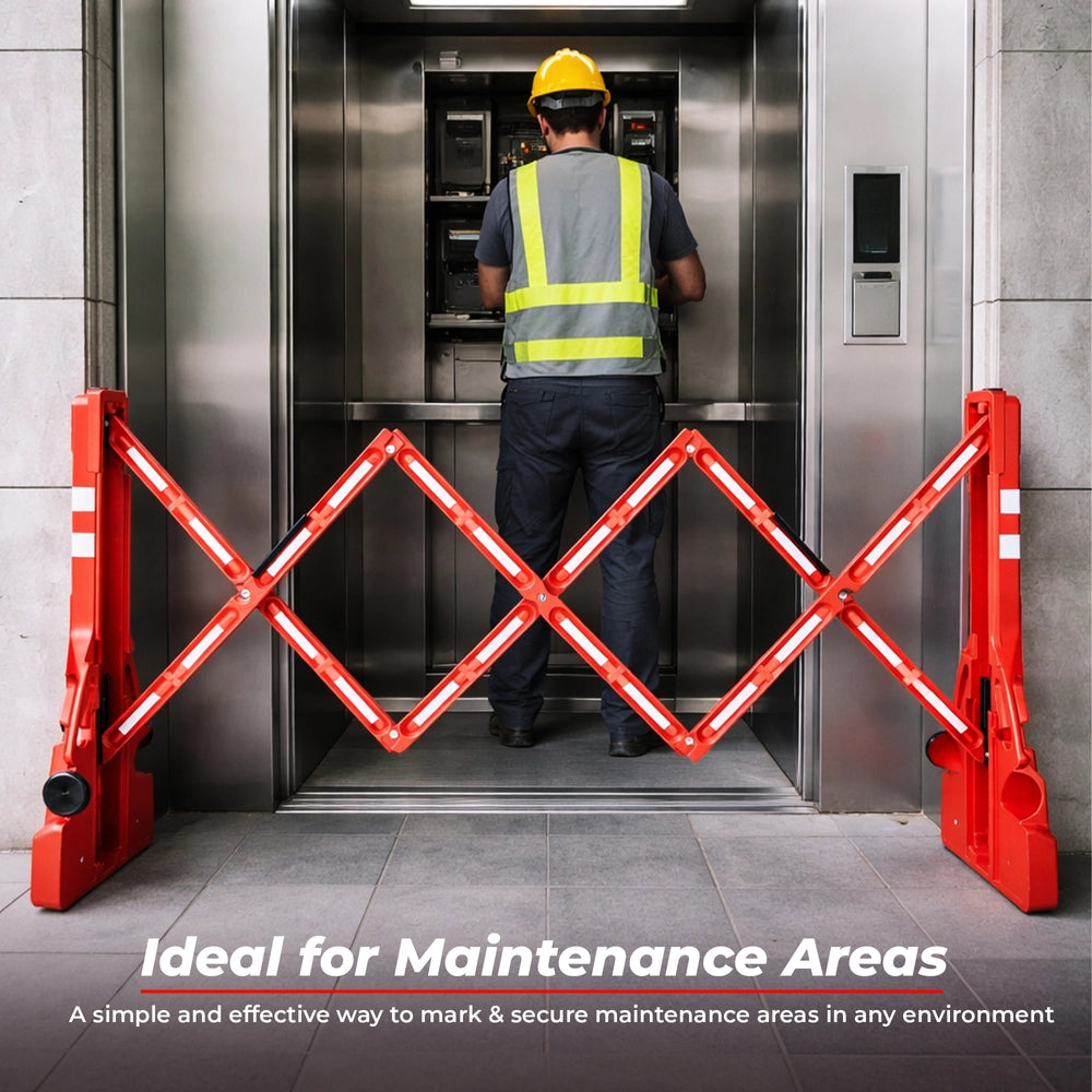 2.3 Meter Expandable Safety Barrier Red | Foldable Safety Barrier