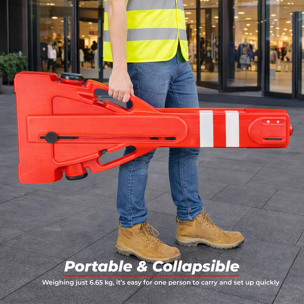 2.3 Meter Expandable Safety Barrier Red | Foldable Safety Barrier