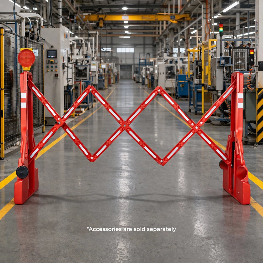 2.3 Meter Expandable Safety Barrier Red | Foldable Safety Barrier