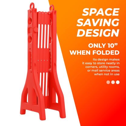 Expandable Mobile Barrier Red | Portable Folding Safety Barricade 2.5M