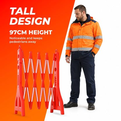 Expandable Mobile Barrier Red | Portable Folding Safety Barricade 2.5M