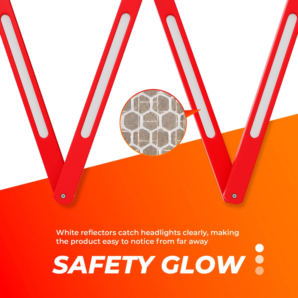 Expandable Mobile Barrier Red | Portable Folding Safety Barricade 2.5M