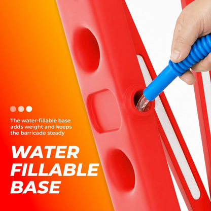 Expandable Mobile Barrier Red | Portable Folding Safety Barricade 2.5M