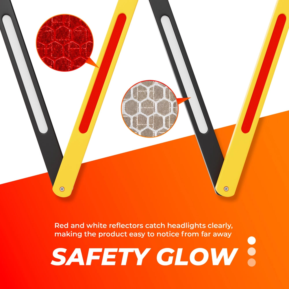 2.5M Expandable Mobile Barrier Yellow & Black | Portable Folding Safety Barricade