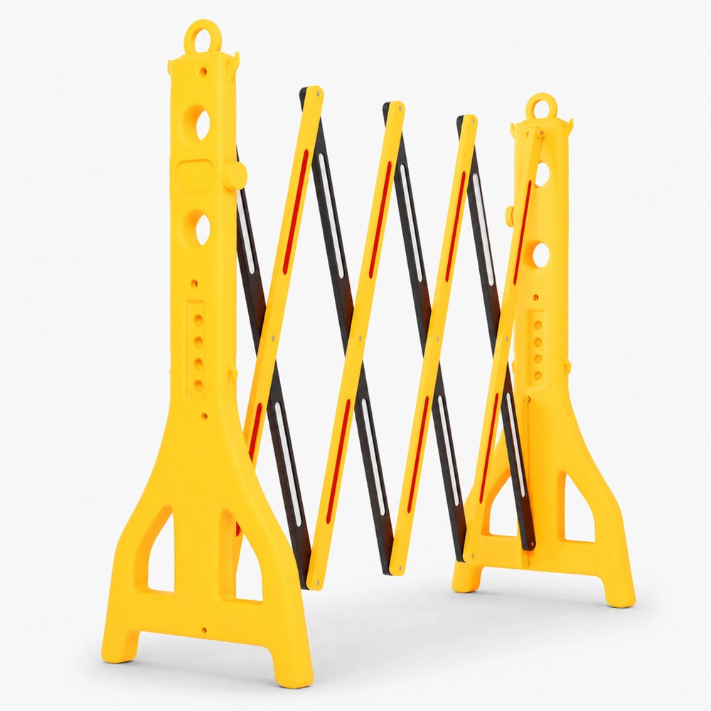 2.5M Expandable Mobile Barrier Yellow & Black | Portable Folding Safety Barricade