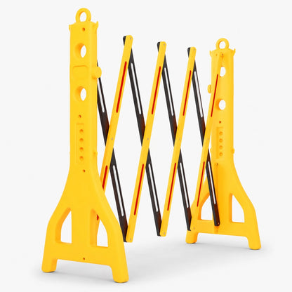 2.5M Expandable Mobile Barrier Yellow & Black | Portable Folding Safety Barricade