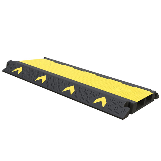 Floor Cable Cover 2 Channel | PVC Cable Floor Protector Ramp with Reflector