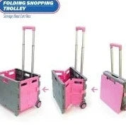 25 kg folding shopping trolley grey pink multi function 