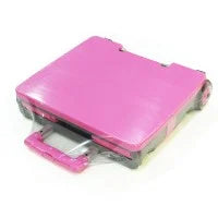 25 kg folding shopping trolley grey pink with lid 