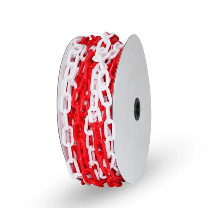 25 meter plastic chain red and white comapac design