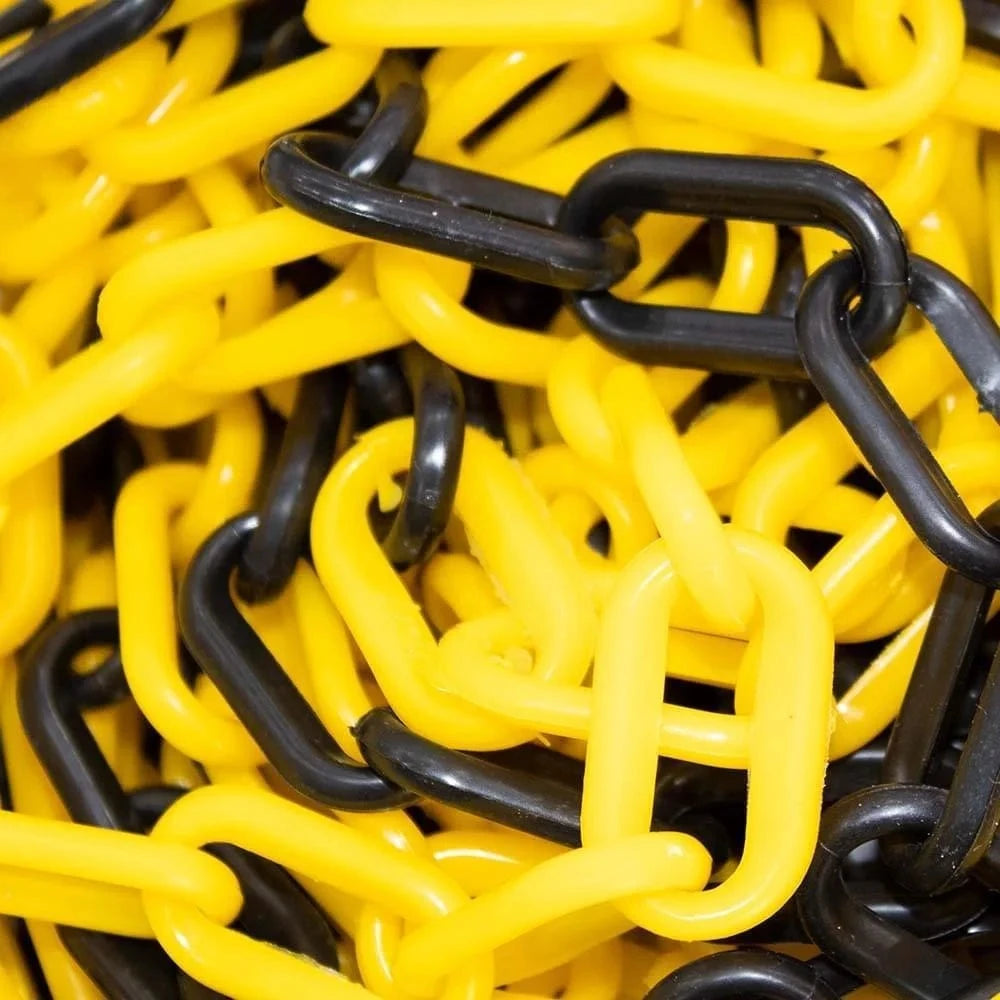 25M Plastic Chain 6mm Yellow & Black | Durable Safety Barrier – Biri ...