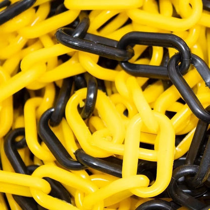 25 meter plastic chain yellow and black premium look