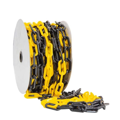 25 meter plastic chain yellow and black 8mm