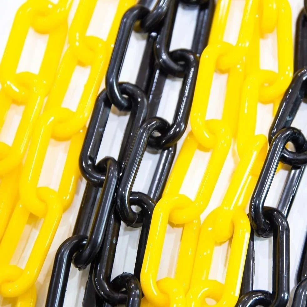 25 meter plastic chain yellow and black