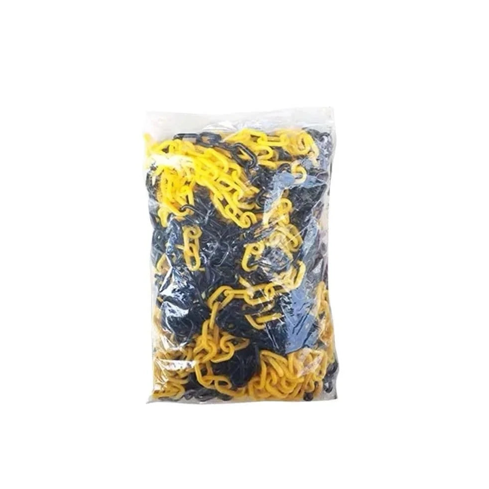 25 meter plastic chain yellow and black bag