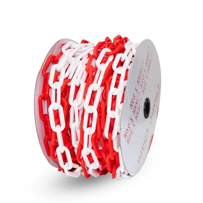 25 meter plastic chain red and white 