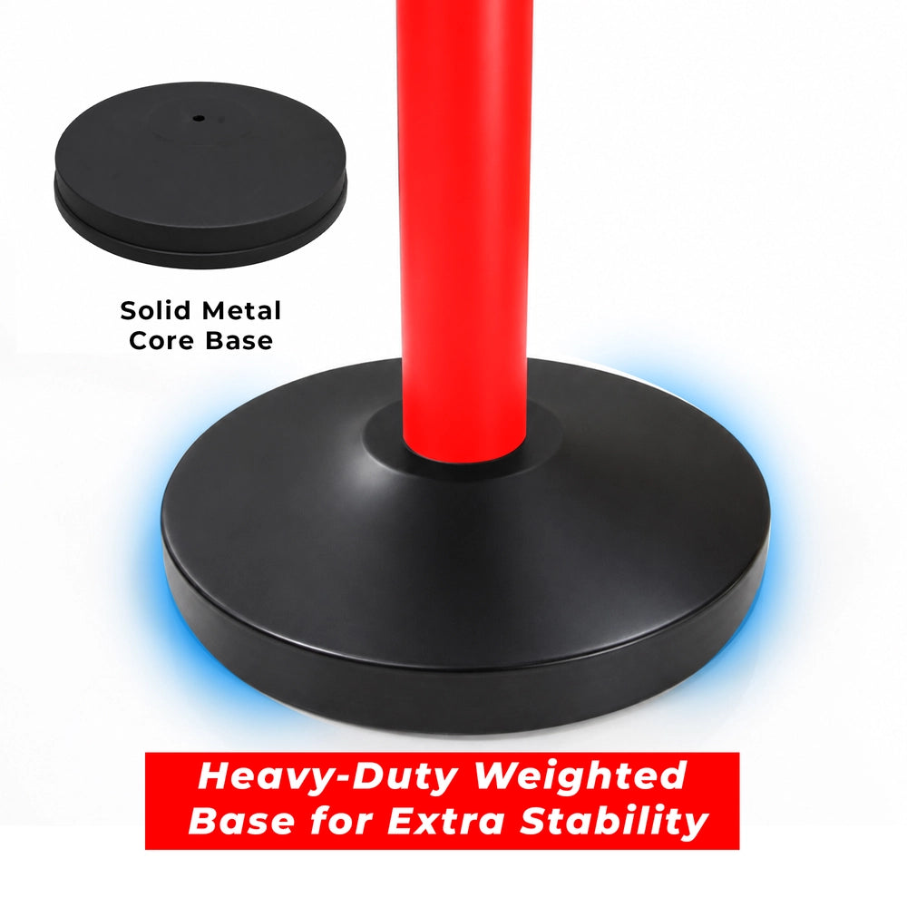 Queue Barrier Post with 2 Meter Belt | Stanchion with Retractable Nylon Belt for Crowd Control