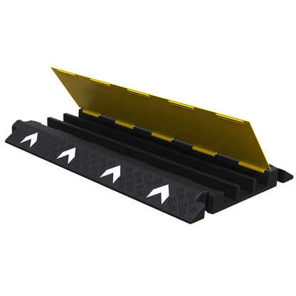 Cable Protector 3 Channel - PVC | Floor Cable Cover Ramp with Reflector