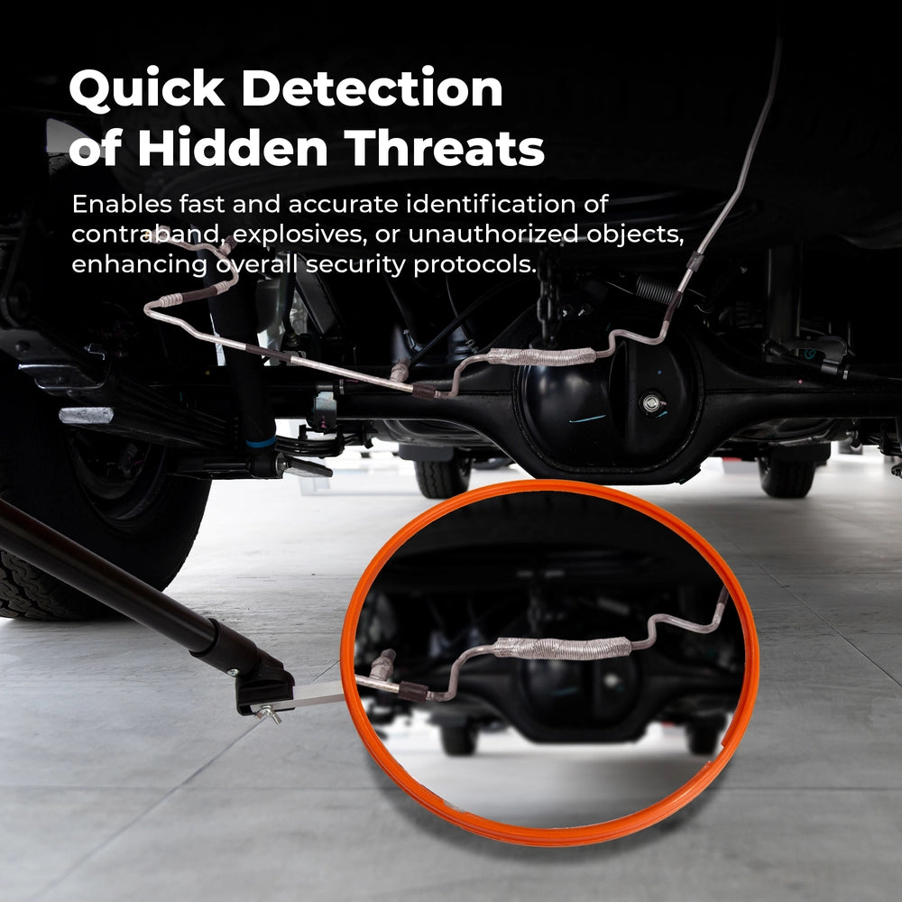 Vehicle Inspection Mirror | 30CM Round Security Mirror with Foldable Handle & Carry Bag