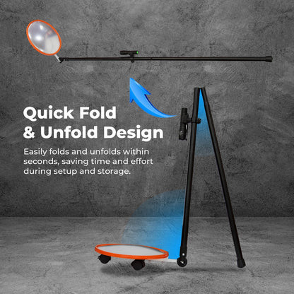 Vehicle Inspection Mirror | 30CM Round Security Mirror with Foldable Handle & Carry Bag
