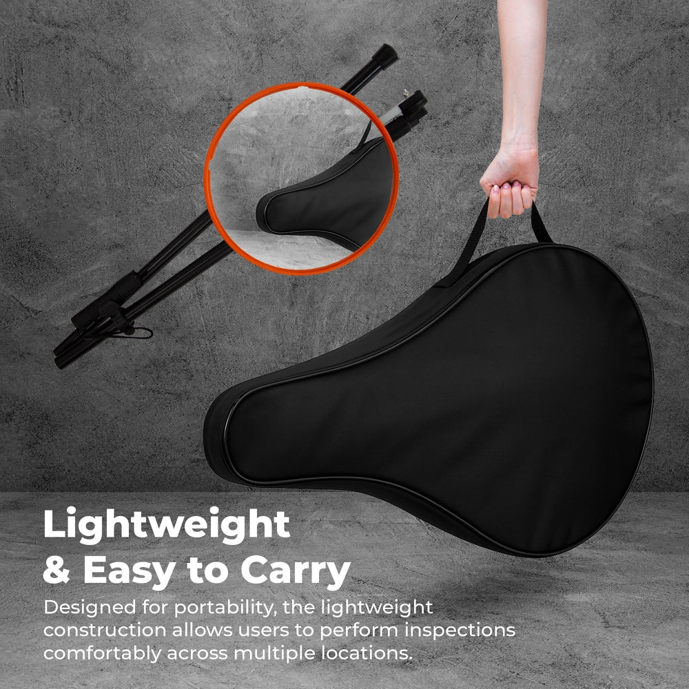 Vehicle Inspection Mirror | 30CM Round Security Mirror with Foldable Handle & Carry Bag