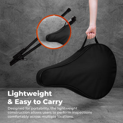 Vehicle Inspection Mirror | 30CM Round Security Mirror with Foldable Handle & Carry Bag