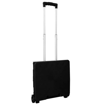 35 kg folding shopping trolley black adjustable handle 