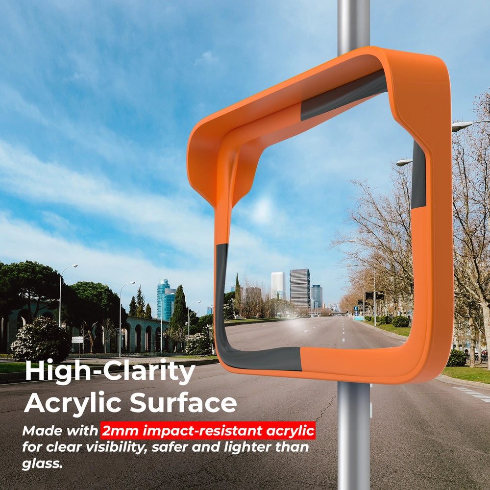 Premium Safety Convex Mirror - 40× 60CM | Traffic & Security Mirror with Wall & Pole Mount