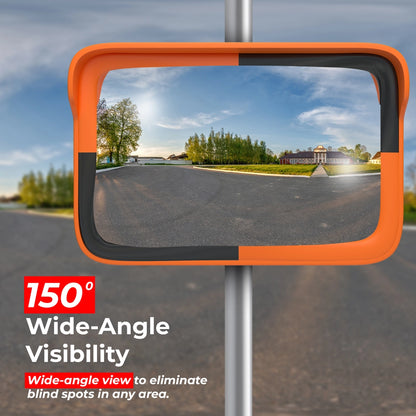 Premium Safety Convex Mirror - 40× 60CM | Traffic & Security Mirror with Wall & Pole Mount