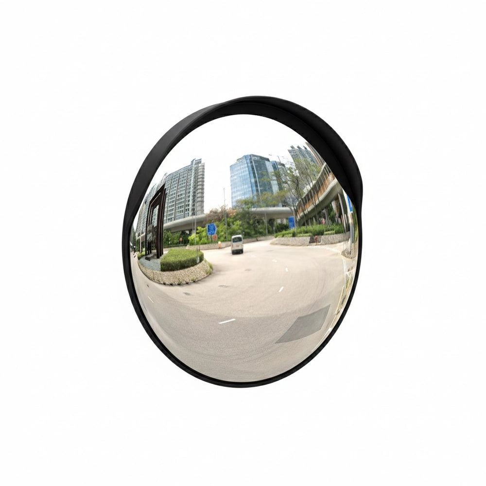 45CM Safety Convex Mirror Black | Round Security Driveway Mirror