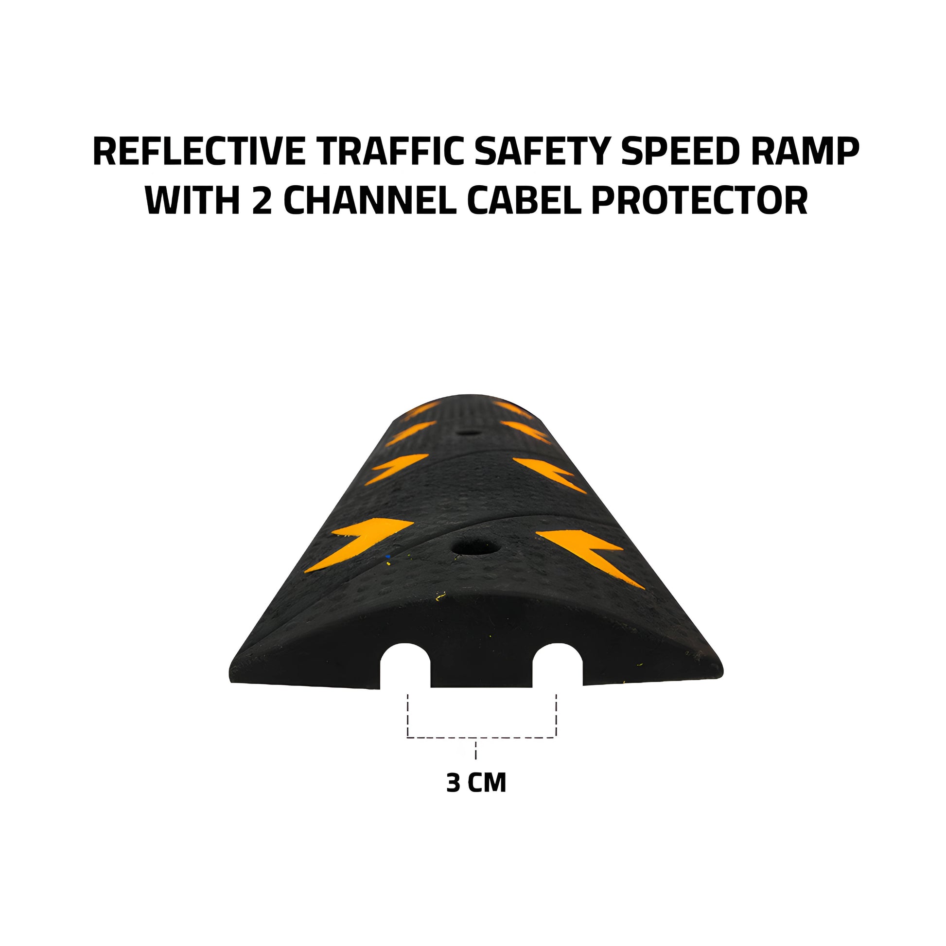 Reflective  Speed Ramp with Cable Protector 2 Channel - 1 Meter - Biri Group 