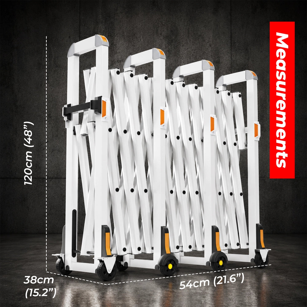 4 Meter Aluminium Extendable Safety Barrier | Foldable Expandable Crowd Control Barrier