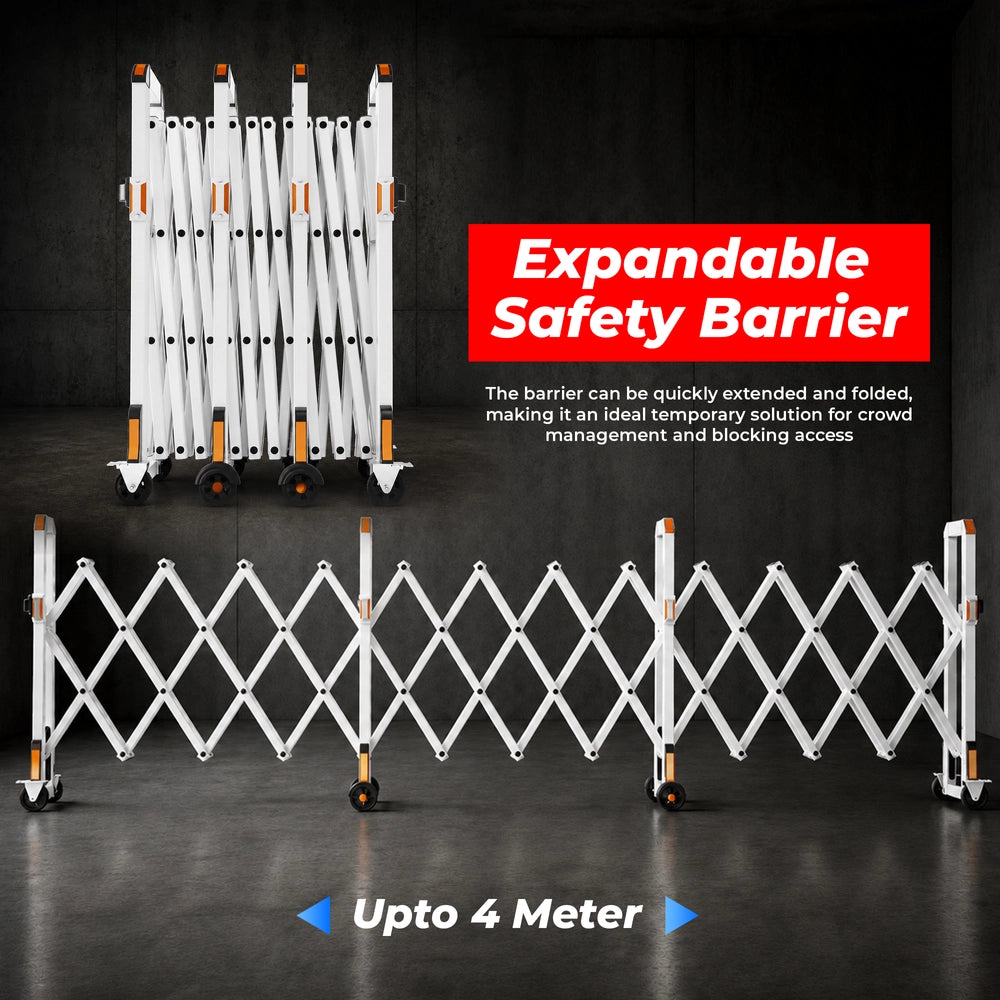 4 Meter Aluminium Extendable Safety Barrier | Foldable Expandable Crowd Control Barrier