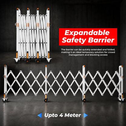 4 Meter Aluminium Extendable Safety Barrier | Foldable Expandable Crowd Control Barrier