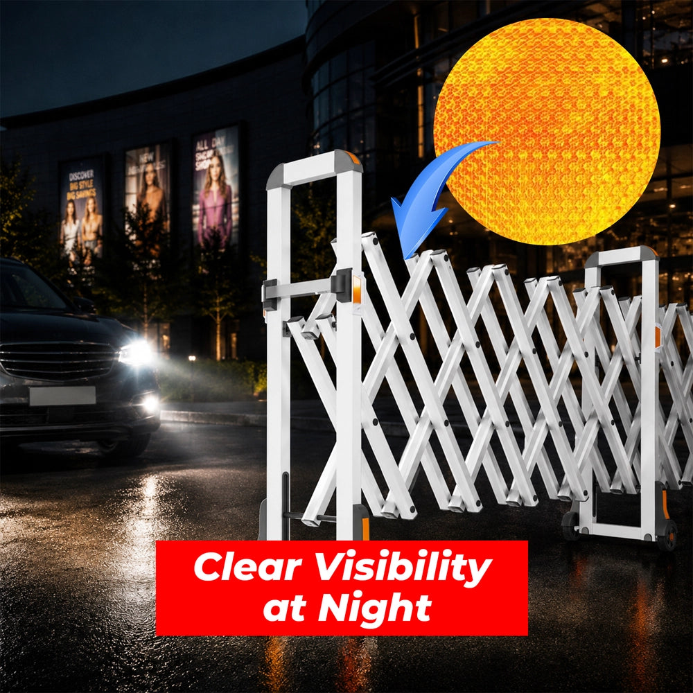 4 Meter Aluminium Extendable Safety Barrier | Foldable Expandable Crowd Control Barrier