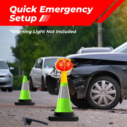 50CM Traffic Safety Cone Green | Reflective Weighted Parking Cone