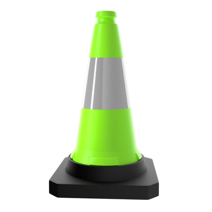 50CM Traffic Safety Cone Green | Reflective Weighted Parking Cone