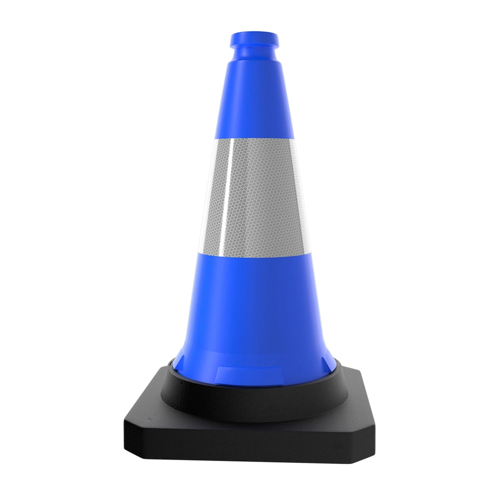 50CM Traffic Safety Cone Blue | Reflective Weighted Parking Cone