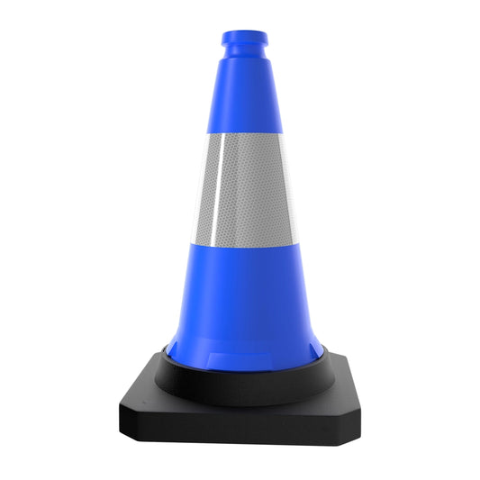 50CM Traffic Safety Cone Blue | Reflective Weighted Parking Cone