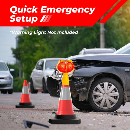 50CM Traffic Safety Cone Red | Reflective Weighted Parking Cone