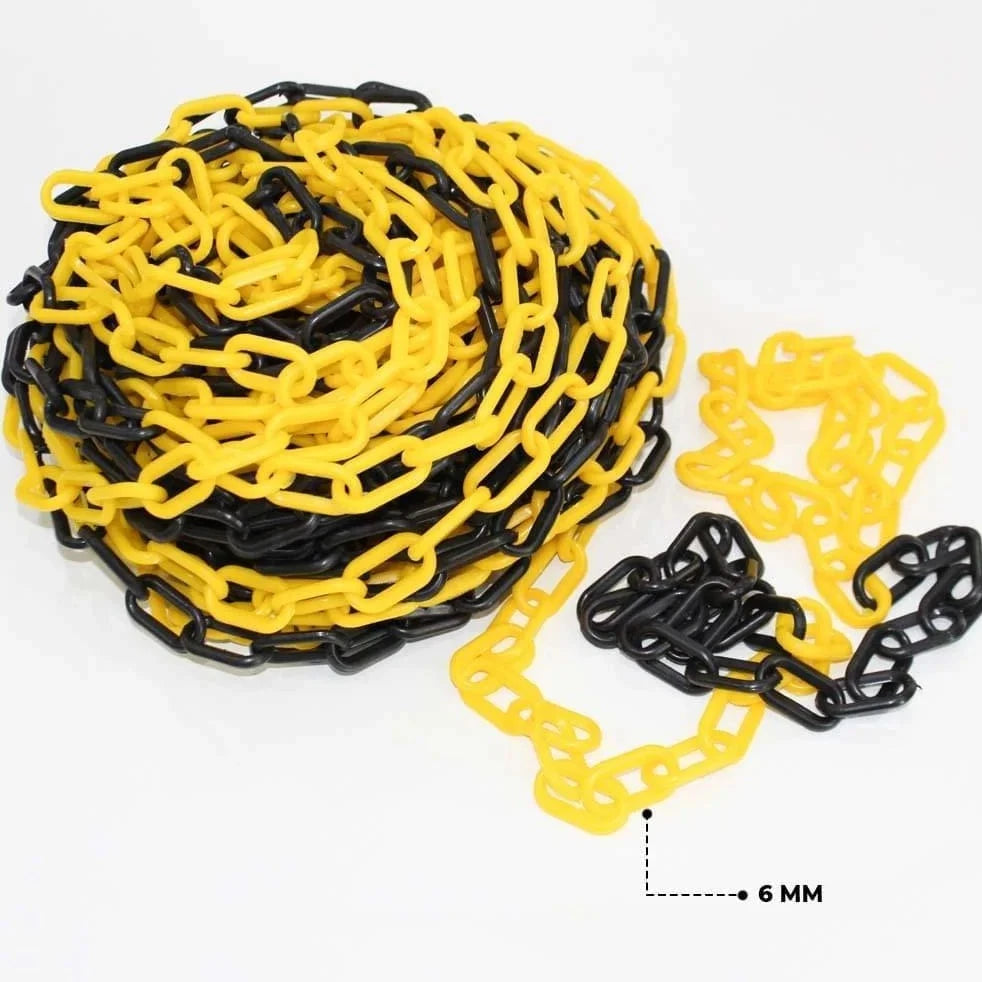 6MM plastic chain yellow and black 