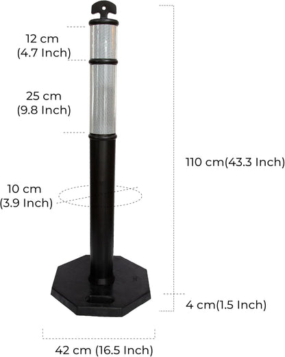 Black Traffic Safety Delineator Post 110CM