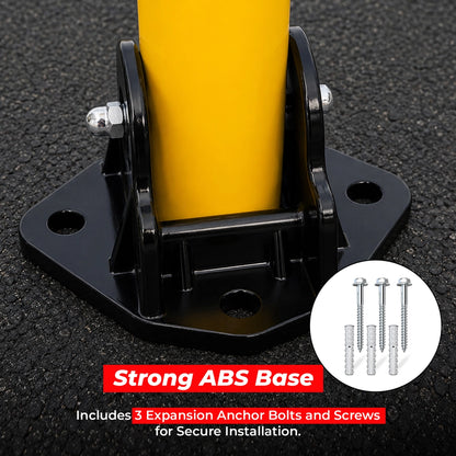 65CM Reflective Manual Parking Lock | Foldable Parking Barrier - Yellow
