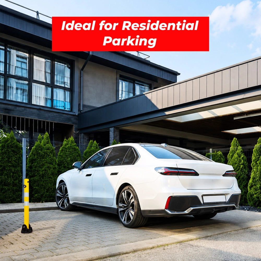 65CM Reflective Manual Parking Lock | Foldable Parking Barrier - Yellow