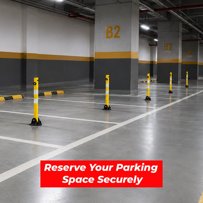 65CM Reflective Manual Parking Lock | Foldable Parking Barrier - Yellow