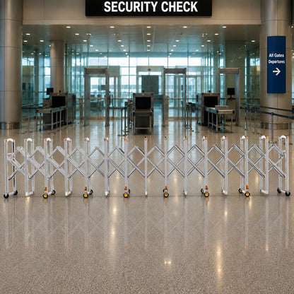 Stainless Steel Extendable Safety Barrier | 6 Meter Foldable Crowd Control Barrier