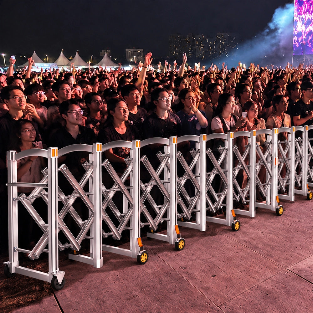 Stainless Steel Extendable Safety Barrier | 6 Meter Foldable Crowd Control Barrier