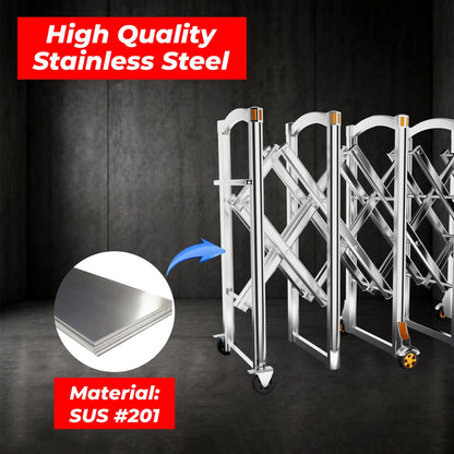 Stainless Steel Extendable Safety Barrier | 6 Meter Foldable Crowd Control Barrier